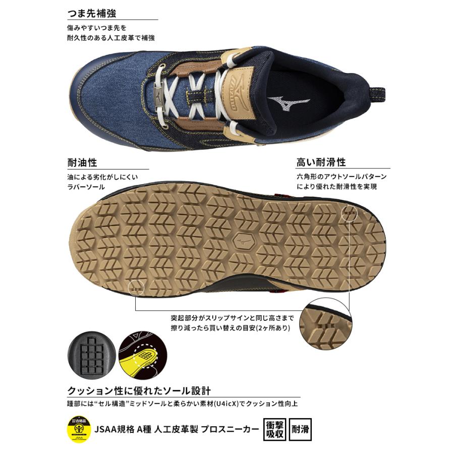 オールマイティ MIZUNO 安全靴・安全スニーカー 紐 ローカット