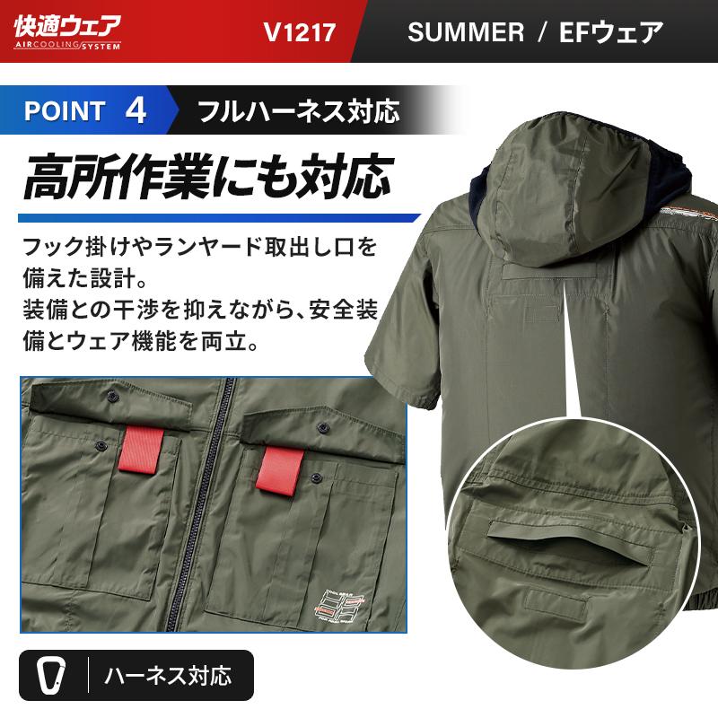 HOOH（鳳皇） フード付半袖ジャケット(単品) サイドファン 熱中症対策