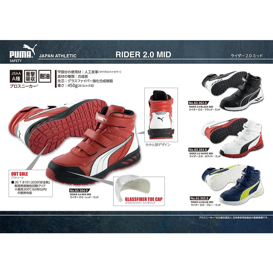 PUMA 安全靴 プーマ ハイカット RIDER 2.0 MID マジックタイプ PUMA 安全靴 プーマ ハイカット RIDER 2.0 MID マジックタイプ