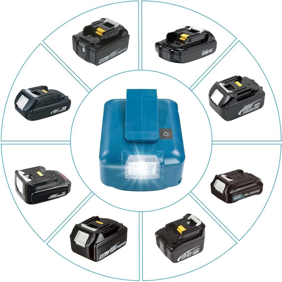 Waitley ウィトレ マキタ 18V バッテリー 用USBアダプター 5V/12V出力