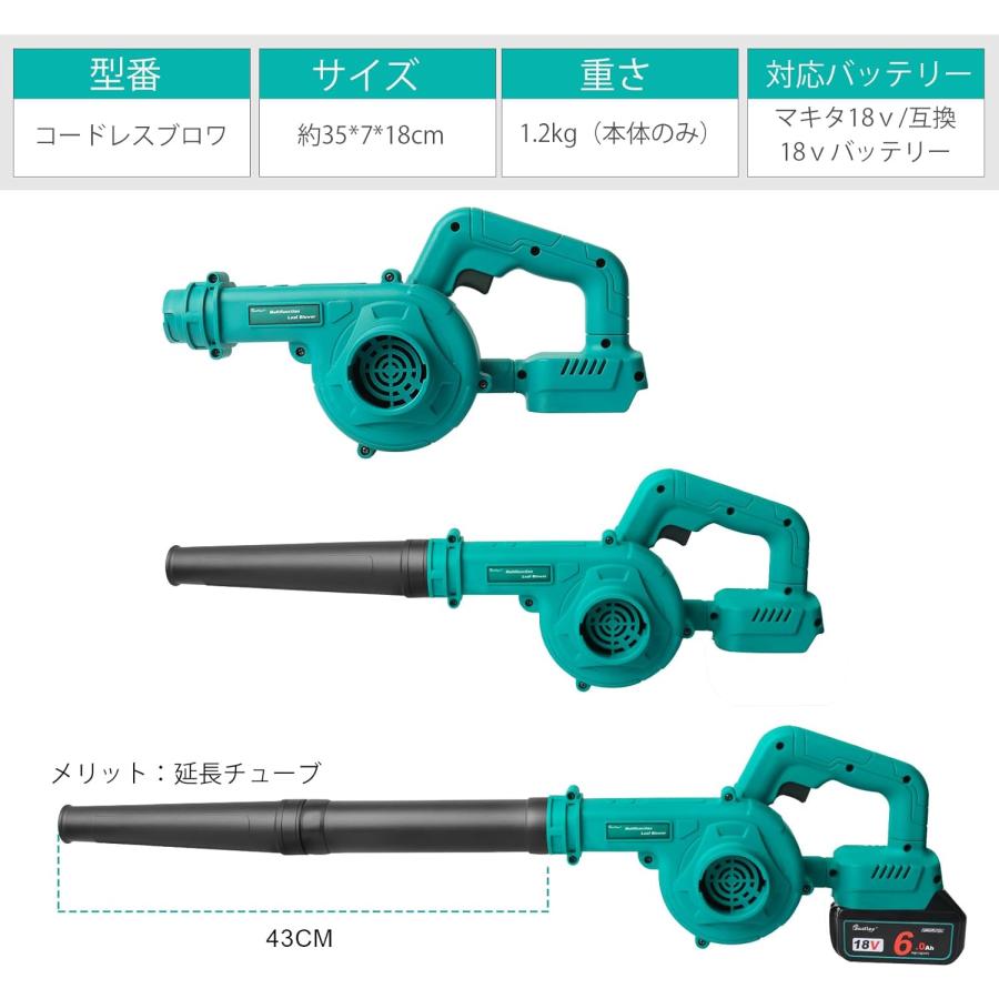 Waitley コードレスブロワー 充電式ブロア マキタ 18V