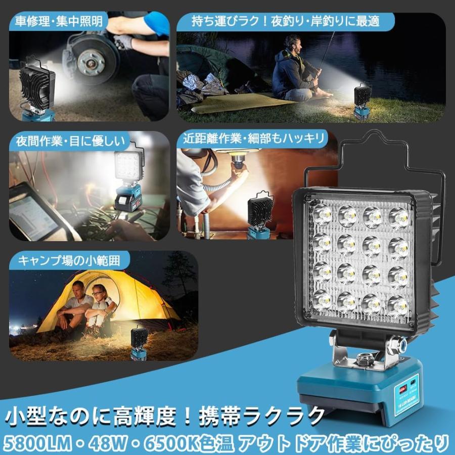 Waitley【3段階5800LM】LED投光器 作業灯 コードレスワークライト