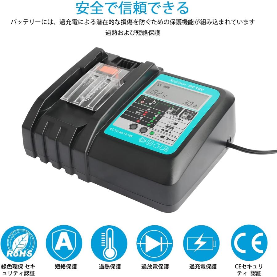 Waitley ウィトレ マキタ 18V 互換 バッテリー BL1860B 6.0Ah Waitley ウィトレ マキタ 18V 互換 バッテリー BL1860B 6.0Ah