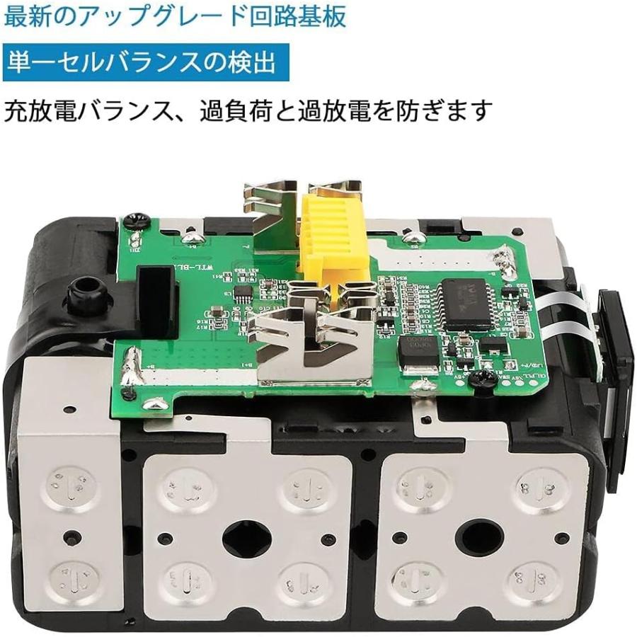 Waitley ウィトレ 2個セット マキタ 18V 互換 バッテリー BL1860B 6.0Ah 6000mAh リチウムイオン互換電池 電動工具用電池 デジタル残量指示付き 一年保証付き｜sunyouth｜02