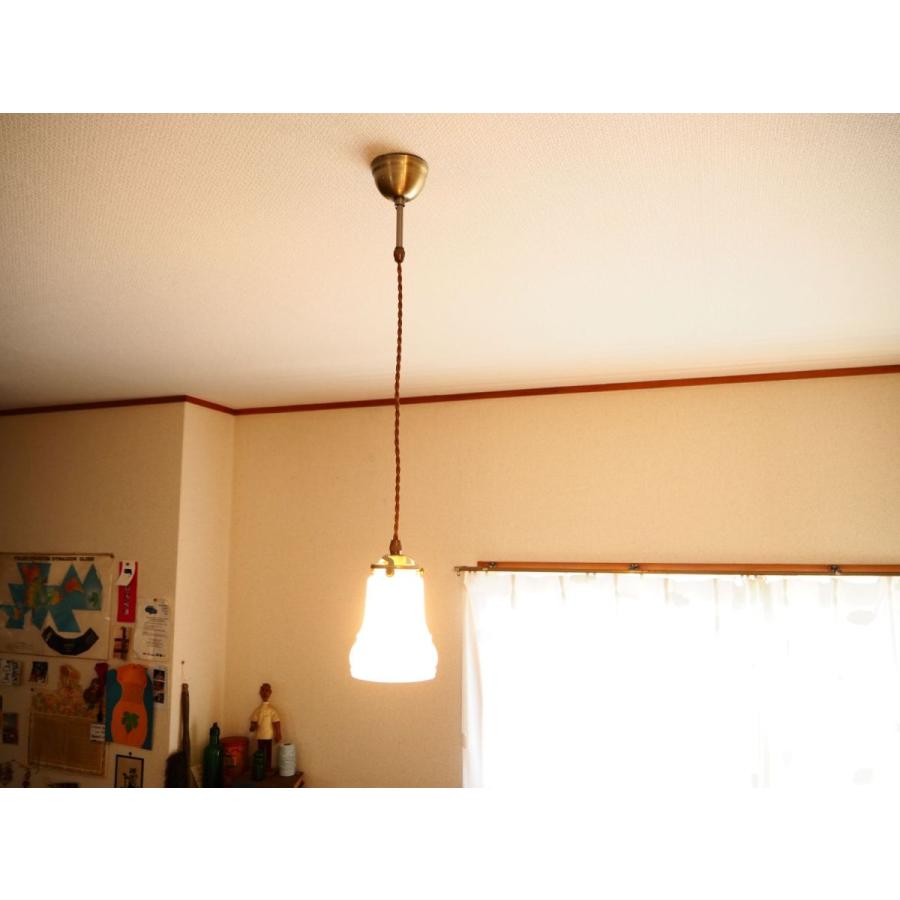 LED電球付き ガラス ペンダントランプ １灯 FC-323SET サンヨウ アンティーク調 擦りガラス メーカー直販の画像