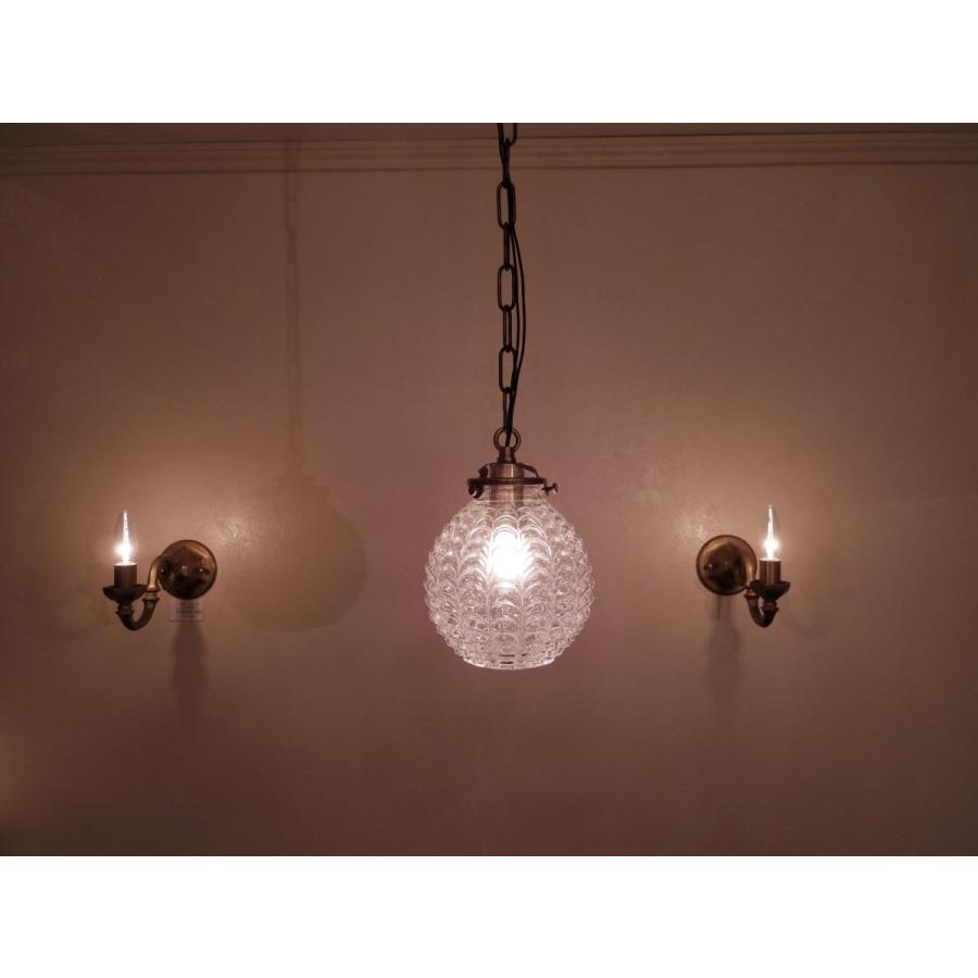 LED電球付き ガラス ペンダントランプ １灯 FC-324SET サンヨウ アンティーク調 メーカー直販の画像