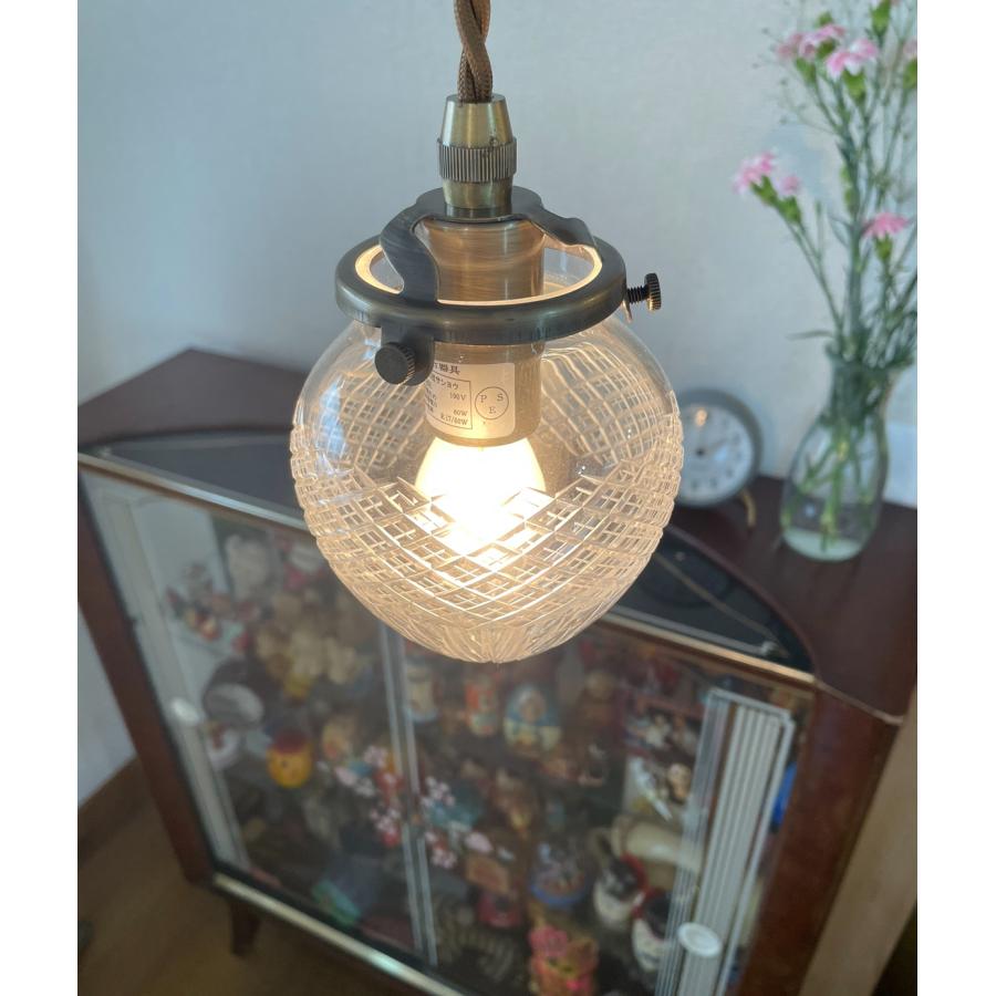 LED電球付き ガラス ペンダントランプ １灯 FC-336SET サンヨウ アンティーク調 メーカー直販の画像