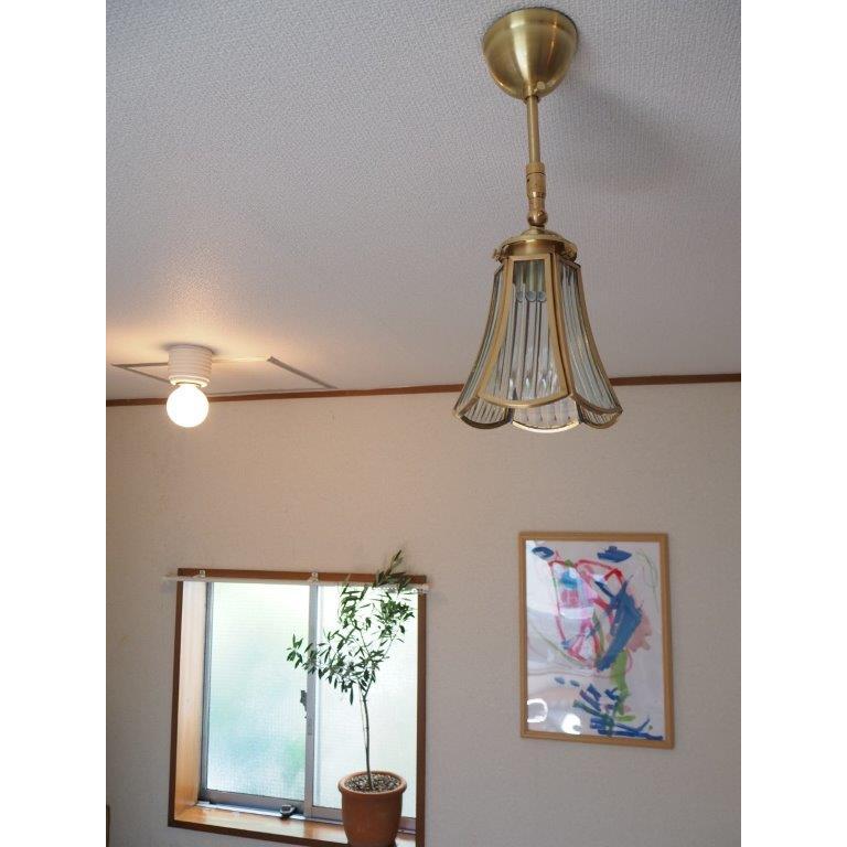 LED電球付き ガラス ペンダントランプ 1灯 直付けランプ FC