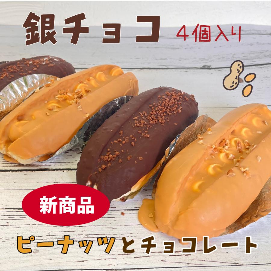 銀チョコ 【チョコ×2・ピーナッツ×2】4個入り : 周防大島