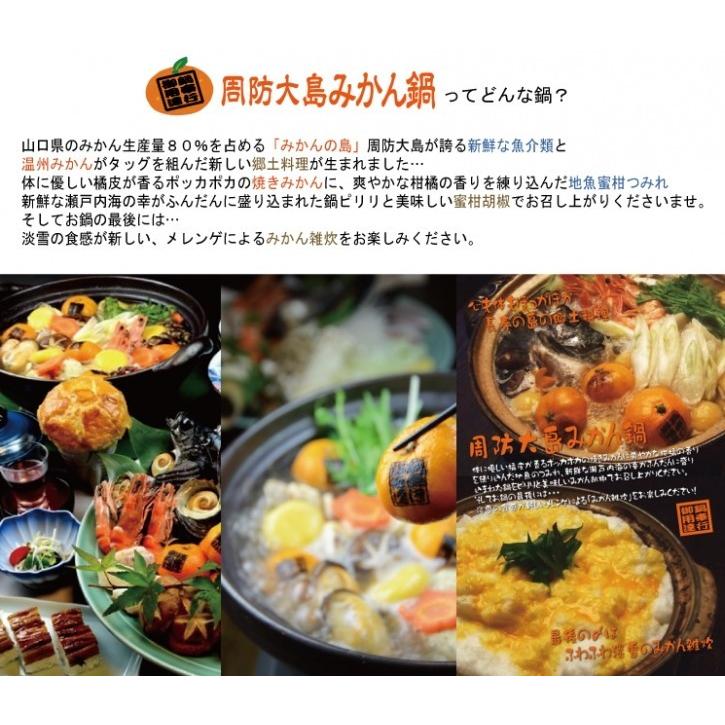 山口県周防大島 みかん鍋 お試し鍋セット 4人前 周防大島特産品