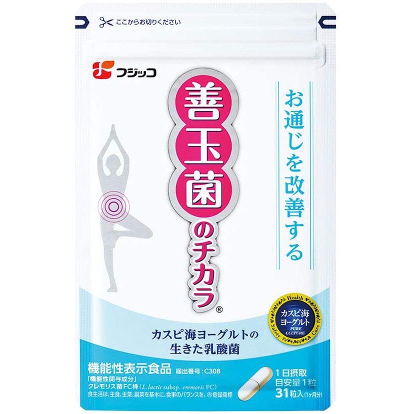 カスピ海ヨーグルトの乳酸菌サプリメント　フジッコ　善玉菌のチカラ　31粒｜sup-s