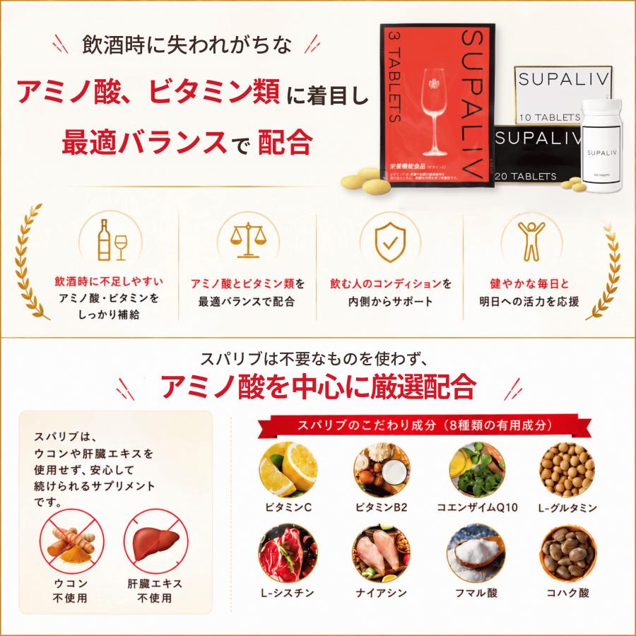 二日酔い 肝臓 サプリメント スパリブ SUPALIV 10粒入り 1箱