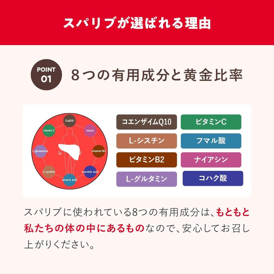 二日酔い 肝臓 サプリメント スパリブ SUPALIV 100粒入りボトル 1本｜   [ ウコン しじみ オルニチン 肝臓エキス クルクミン不使用 ]の画像