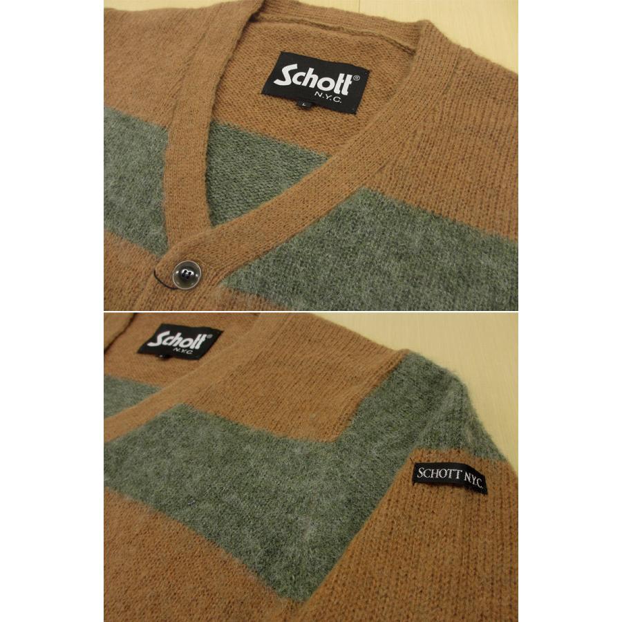 Schott N.Y.C SCHOTT ショット モヘア ボーダー カーディガン Schott N.Y.C SCHOTT ショット モヘア ボーダー カーディガン