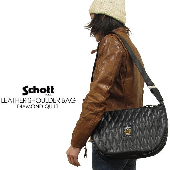 Schott ショットダイヤモンドキルト・パデッド ショルダーバッグ