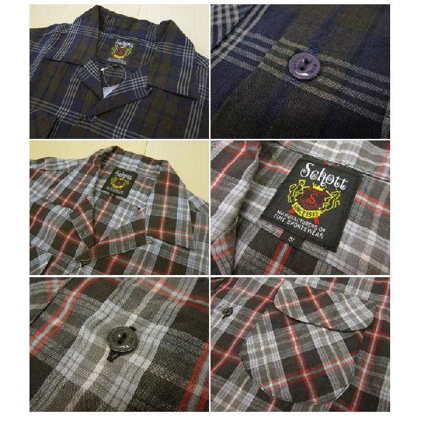 Schott N.Y.C（ショット） シャツ メンズ /SCHOTT 麻 チェック 半袖