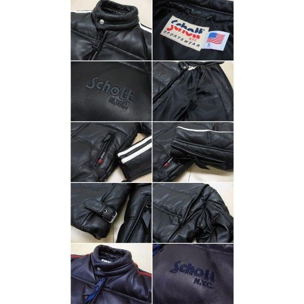 Schott N.Y.C Schott モーターサイクル レザーダウン ジャケット Schott N.Y.C Schott モーターサイクル レザーダウン ジャケット