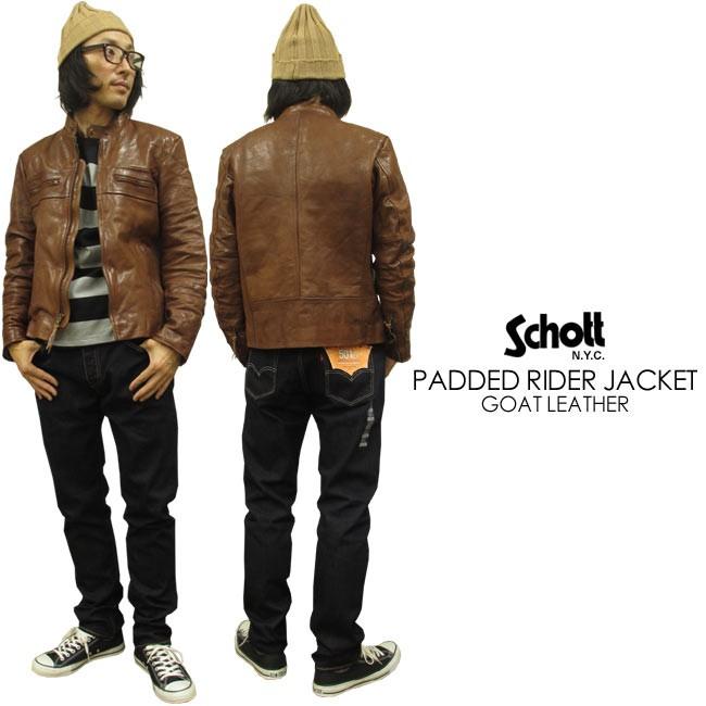 Schott ショット レザーパデッド ライダース LEATHER PADDED RIDERS｜super-rag｜04