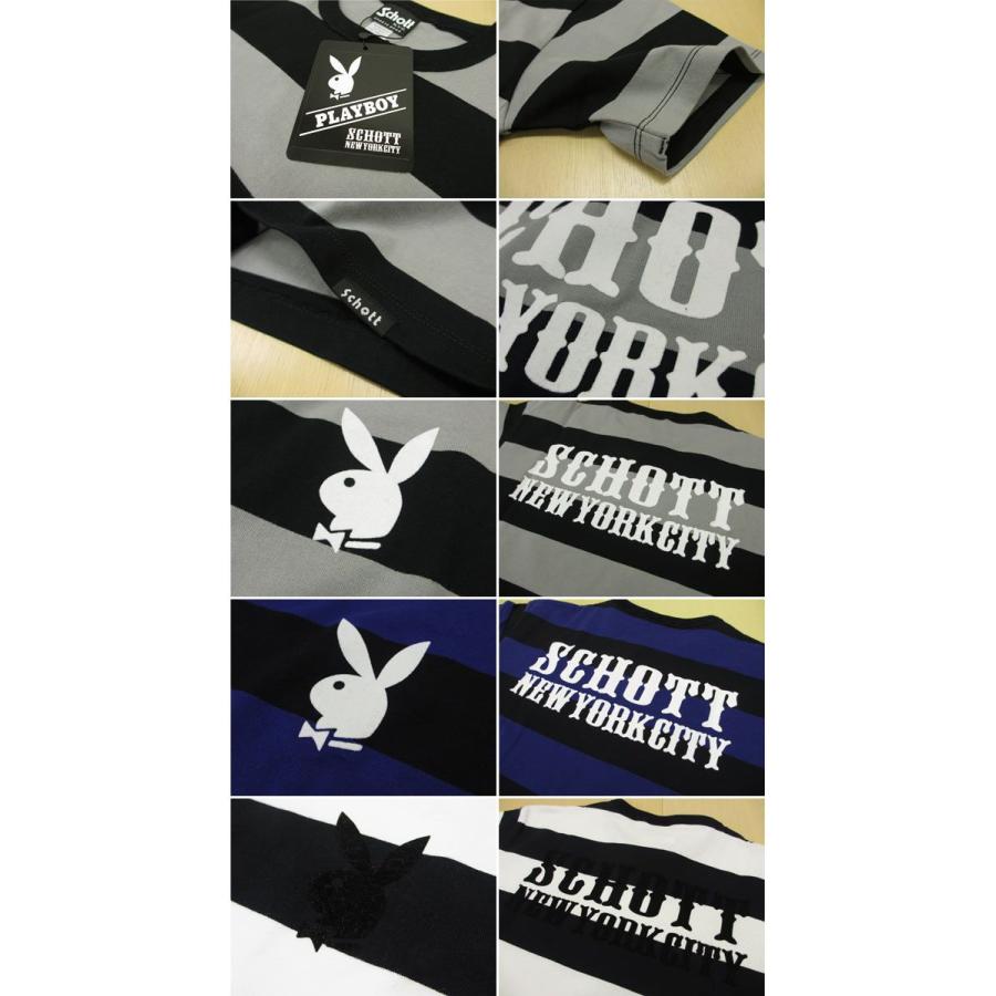 た*う様 Schott ショット PLAYBOY プレイボーイ ボーダーTシャツ Schott N.Y.C（ショット） SCHOTT PLAYBOYプレイボーイ 半袖ボーダー T