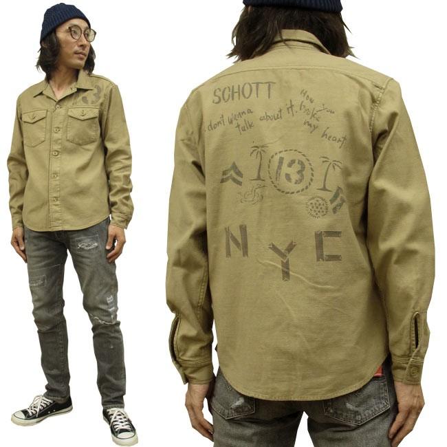 Schott N.Y.C ショット ミリタリーシャツ 