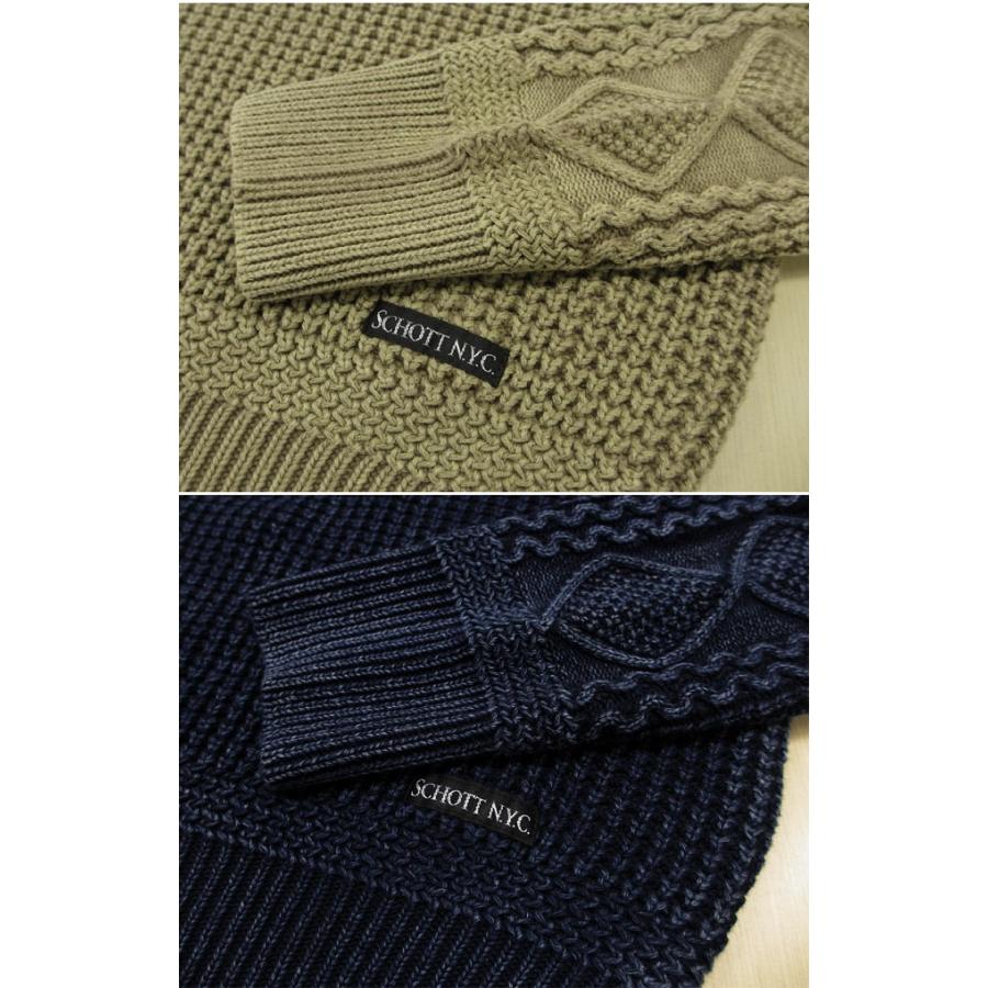 Schott N.Y.C（ショット） SCHOTT コットンニット ダルカラー クルー