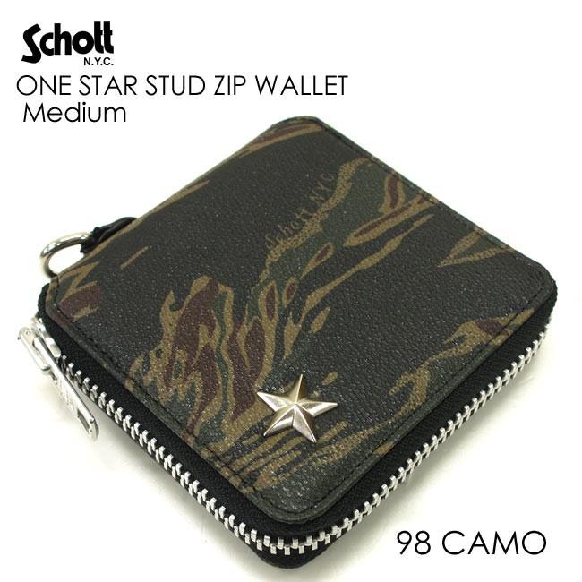 Schott N.Y.C ショット ワンスター ジップ ショートウォレット Schott N.Y.C ショット ワンスター ジップ ショートウォレット