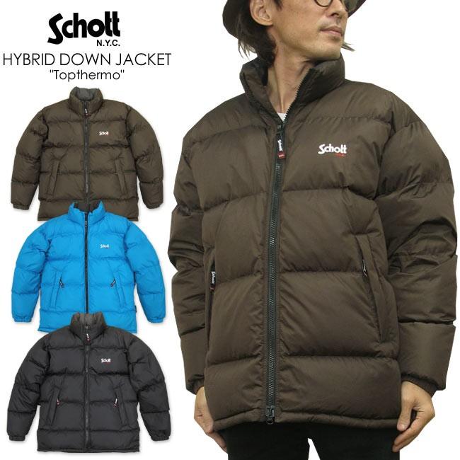 Schott N.Y.C ショット ナイロン ハイブリッド ダウンジャケット Schott N.Y.C ショット ナイロン ハイブリッド ダウンジャケット