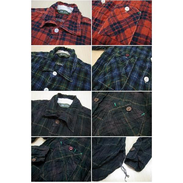 均一除外　変形ガーゼチェックシャツ FOB FACTORY VINTAGE GAUZE CHECK WORK SHIRT ヴィンテージ ガーゼ