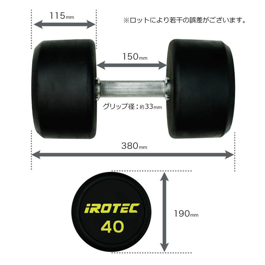 IROTEC（アイロテック） ジムダンベル 40KG/ダンベル トレーニング器具
