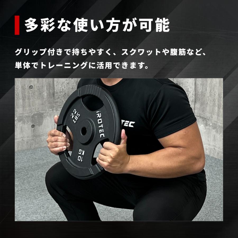 iROTEC ダンベルプレート 10 kg 2セット ダンベル20kg セット (アイアン) 片手10kg×2個セット IROTEC