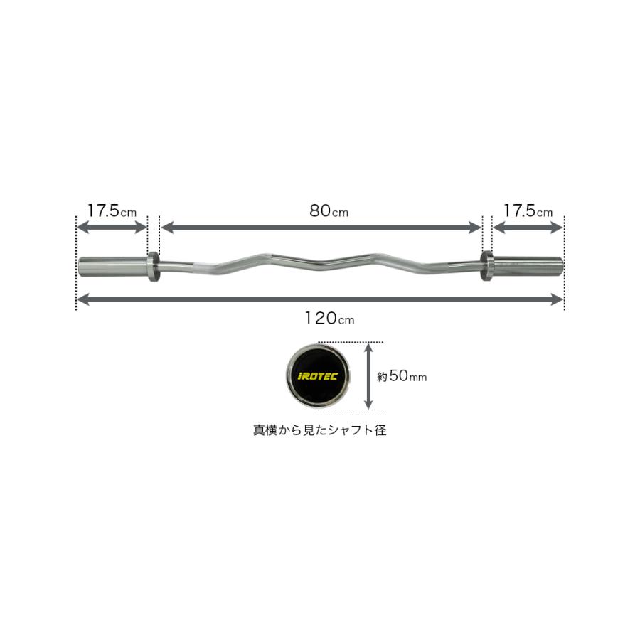 本州送料無料 EZバー IROTEC(アイロテック)オリンピック Wバー 径50mm 