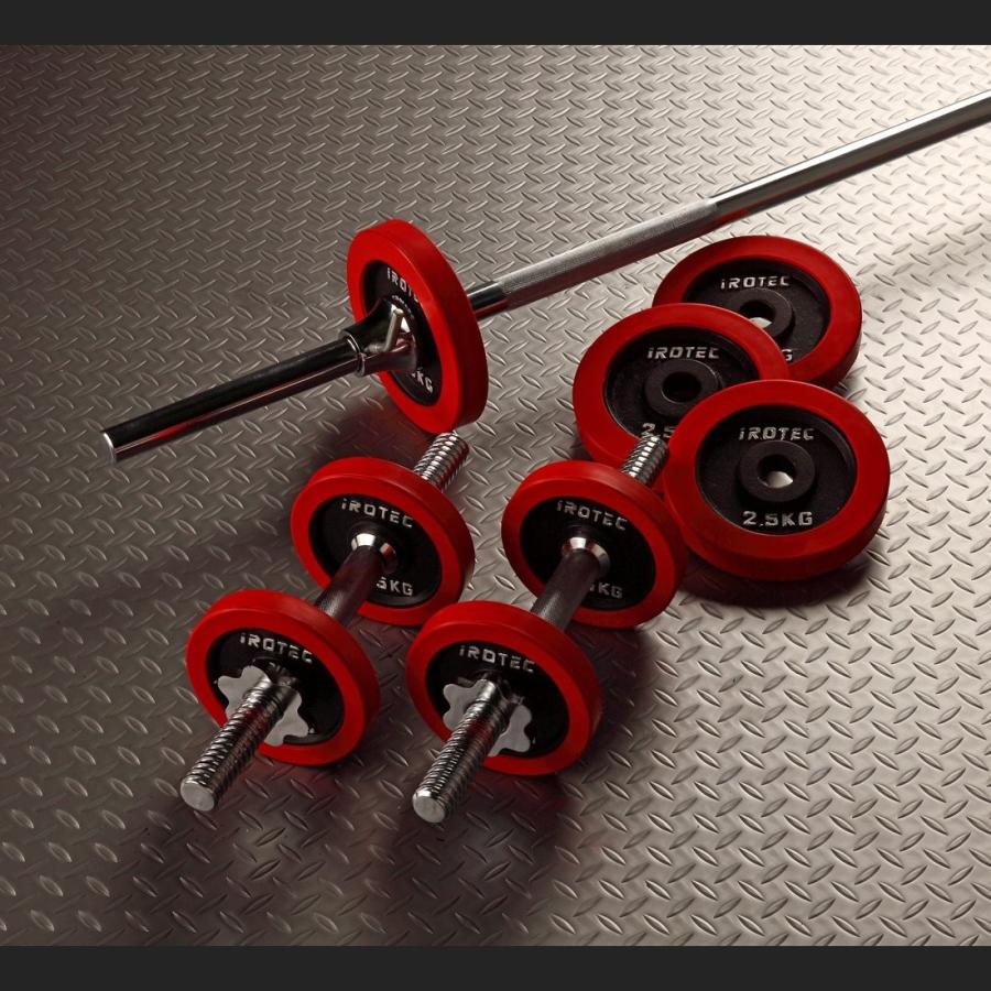 バーベルセット[IROTEC バーベル ダンベル 30kg セット ラバーリング]ベンチプレス トレーニング器具 筋力トレーニング 筋トレ ホームジム