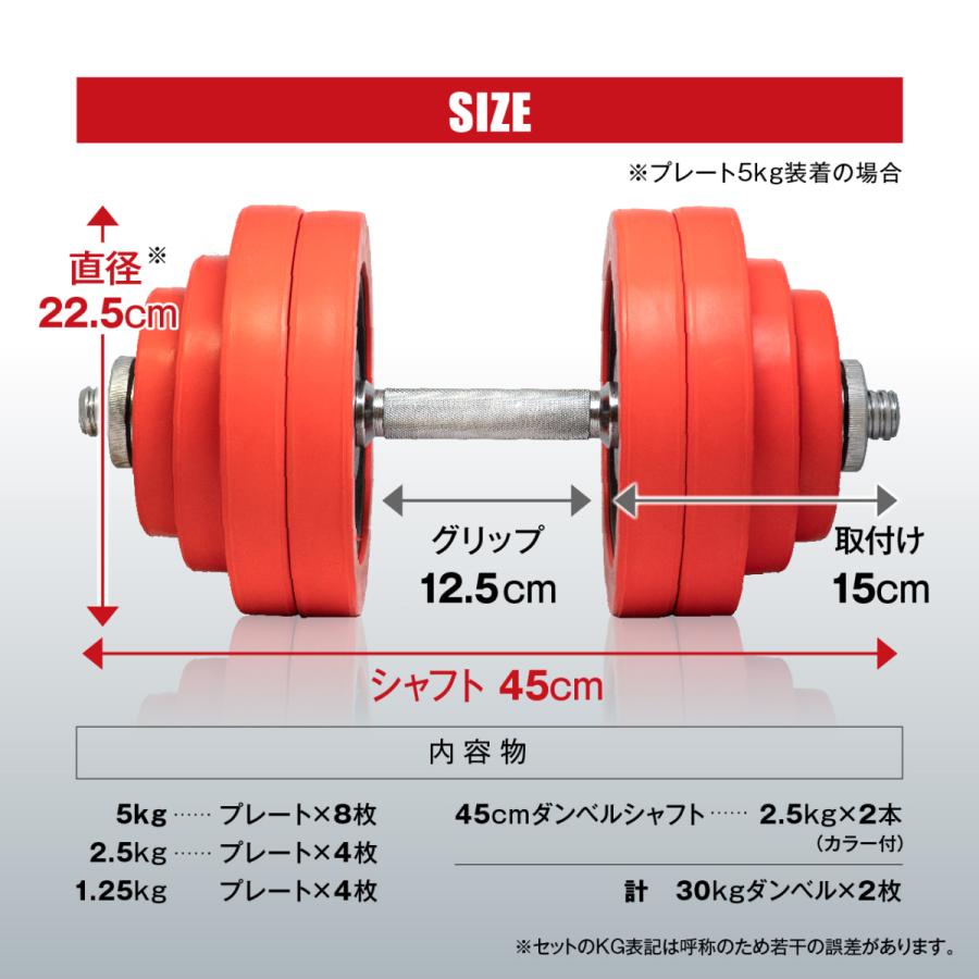 ダンベル IROTEC(アイロテック)ラバー ダンベル60kgセット 30kg×2個 