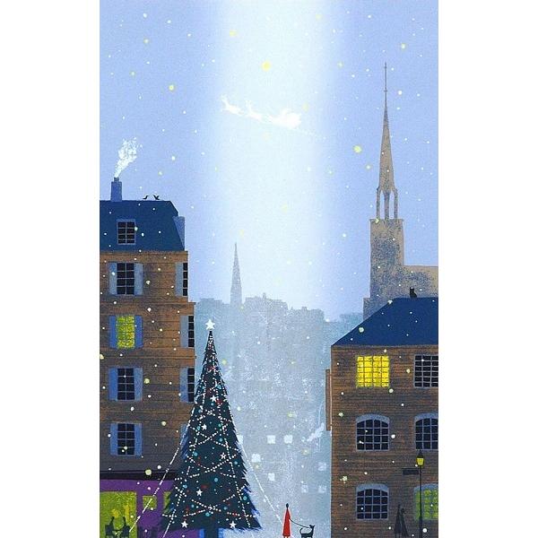 吉岡浩太郎『ホワイトクリスマス （B）』シルクスクリーン 【絵画 額