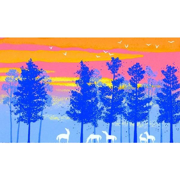 吉岡浩太郎『夕やけ』シルクスクリーン 【絵画 額付 新品 版画