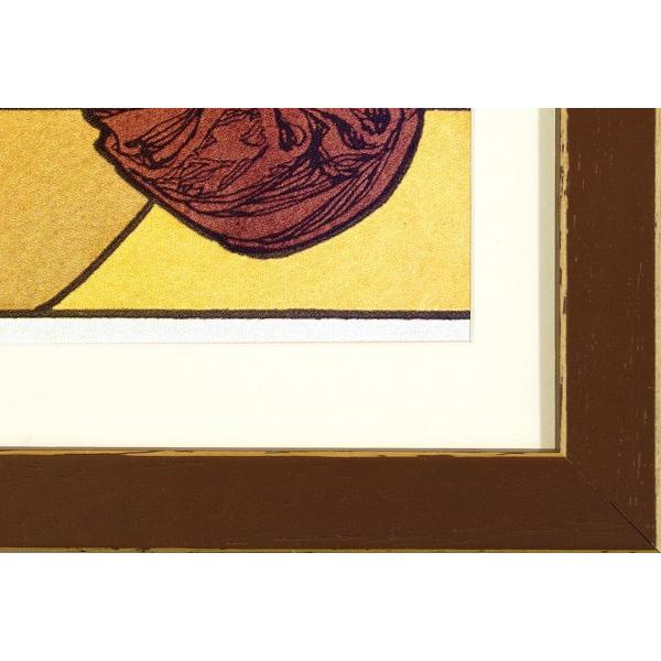 （右）』複製画 【絵画 額付 新品 【安岡】 版画】