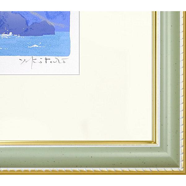美術、工芸品 吉岡浩太郎『白い灯台』シルクスクリーン 【絵画 額付