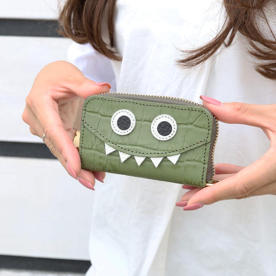 4連キーケース　ナチュラルクロコ 4連クロコ型モンスターキーケース/全14色】クロコダイル型押しレザー