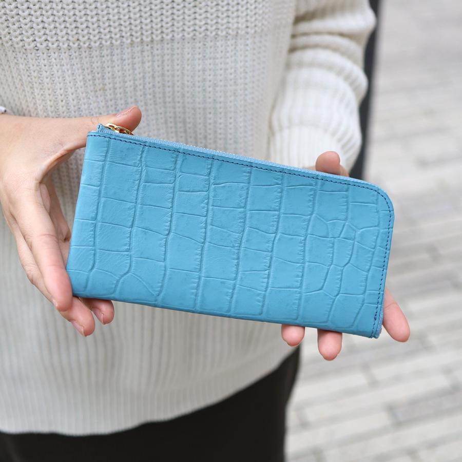クロコ型L字長財布/全14色】クロコダイル型押しレザー/上品かつ クロコ型L字長財布/全14色】クロコダイル型押しレザー/上品かつ