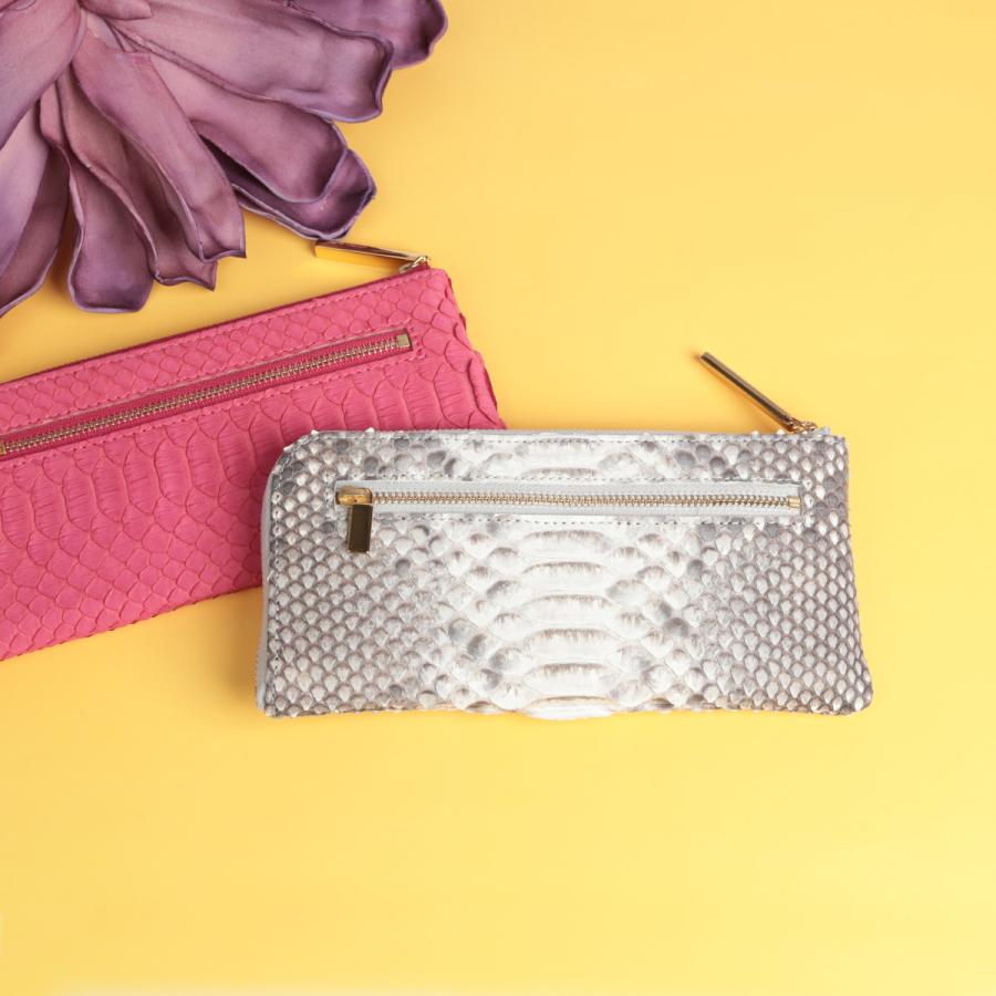 【パイソンおひげL字長財布/全11色】ダイヤモンドパイソンレザーのラグジュアリーに仕上げた/思わず誰かに見せたくなるモンスターL字財布 SUPERB スリム |  | 01