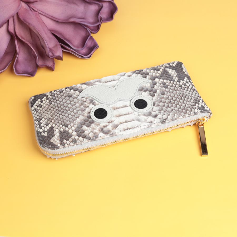 【パイソンおひげL字長財布/全11色】ダイヤモンドパイソンレザーのラグジュアリーに仕上げた/思わず誰かに見せたくなるモンスターL字財布 SUPERB スリム |  | 02