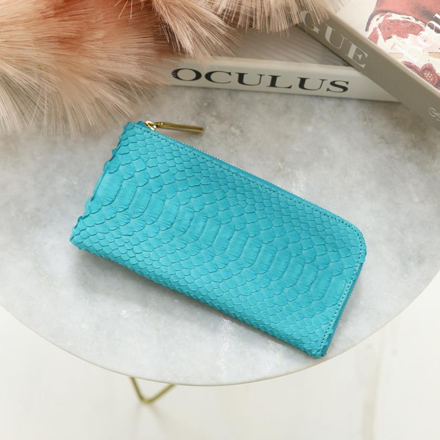 【パイソンL字長財布/全11色】ダイヤモンドパイソンレザーのラグジュアリーに仕上げた/薄マチ軽量で大きく使えるL字財布/L字長財布 レディース SUPERB スリム |  | 01