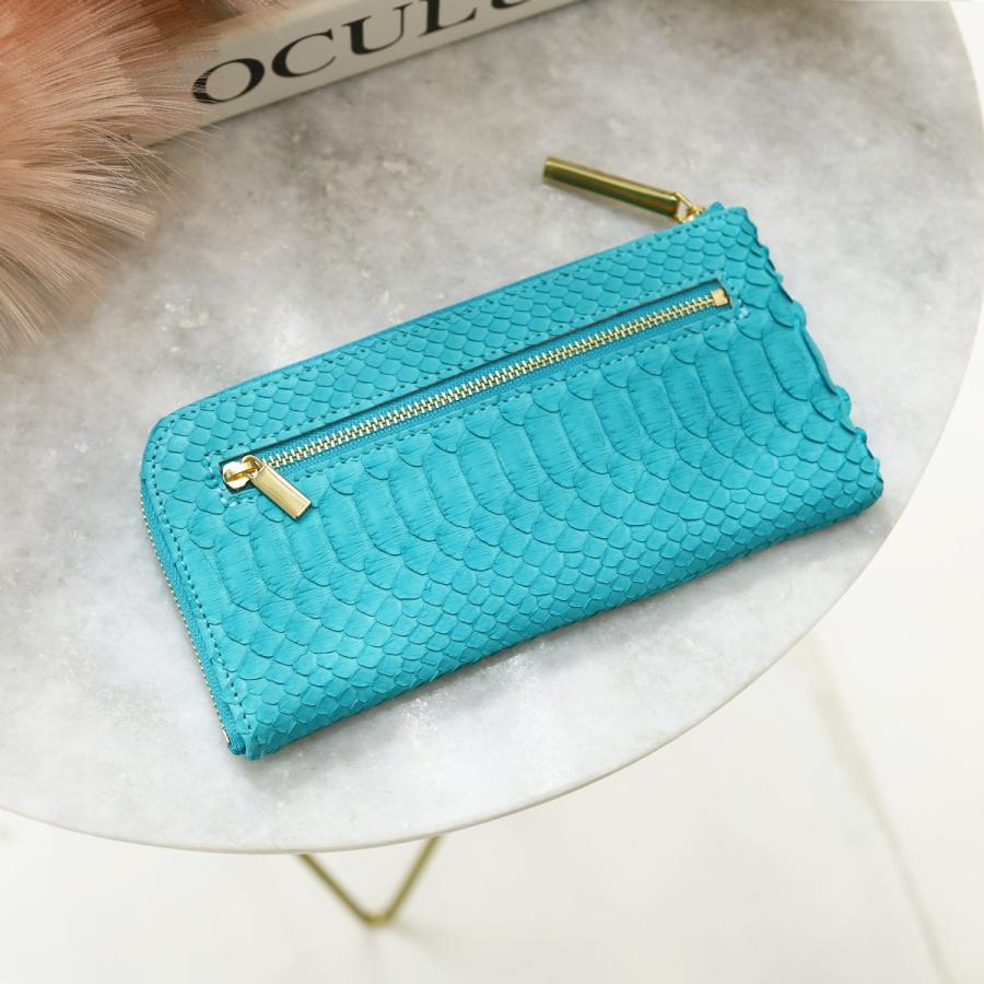 【パイソンL字長財布/全11色】ダイヤモンドパイソンレザーのラグジュアリーに仕上げた/薄マチ軽量で大きく使えるL字財布/L字長財布 レディース SUPERB スリム |  | 02