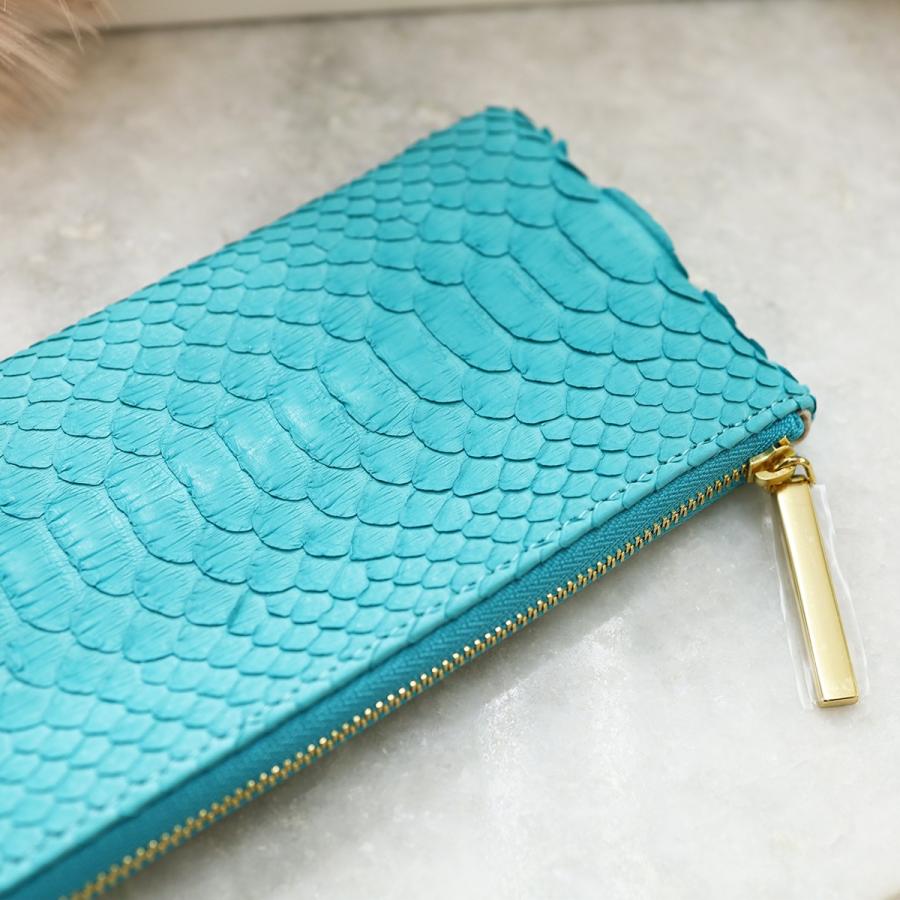 【パイソンL字長財布/全11色】ダイヤモンドパイソンレザーのラグジュアリーに仕上げた/薄マチ軽量で大きく使えるL字財布/L字長財布 レディース SUPERB スリム |  | 03