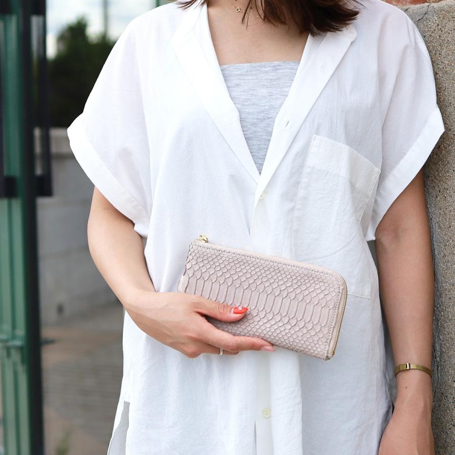 【パイソンL字長財布/全11色】ダイヤモンドパイソンレザーのラグジュアリーに仕上げた/薄マチ軽量で大きく使えるL字財布/L字長財布 レディース SUPERB スリム |  | 04