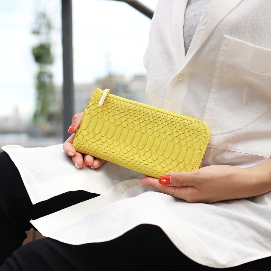 【パイソンL字長財布/全11色】ダイヤモンドパイソンレザーのラグジュアリーに仕上げた/薄マチ軽量で大きく使えるL字財布/L字長財布 レディース SUPERB スリム |  | 05