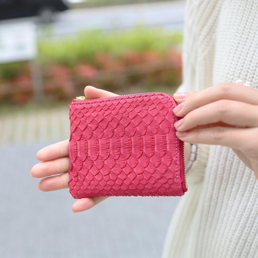 【パイソンmini/全11色】ダイヤモンドパイソンレザー/ラグジュアリーに仕上げた高級感のある薄くて軽いコンパクトミニL字財布/コンパクト財布 SUPERB ギフト |  | 01