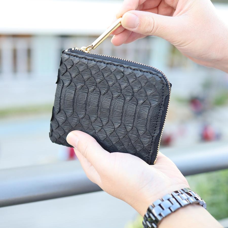 【パイソンmini/全11色】ダイヤモンドパイソンレザー/ラグジュアリーに仕上げた高級感のある薄くて軽いコンパクトミニL字財布/コンパクト財布 SUPERB ギフト |  | 02