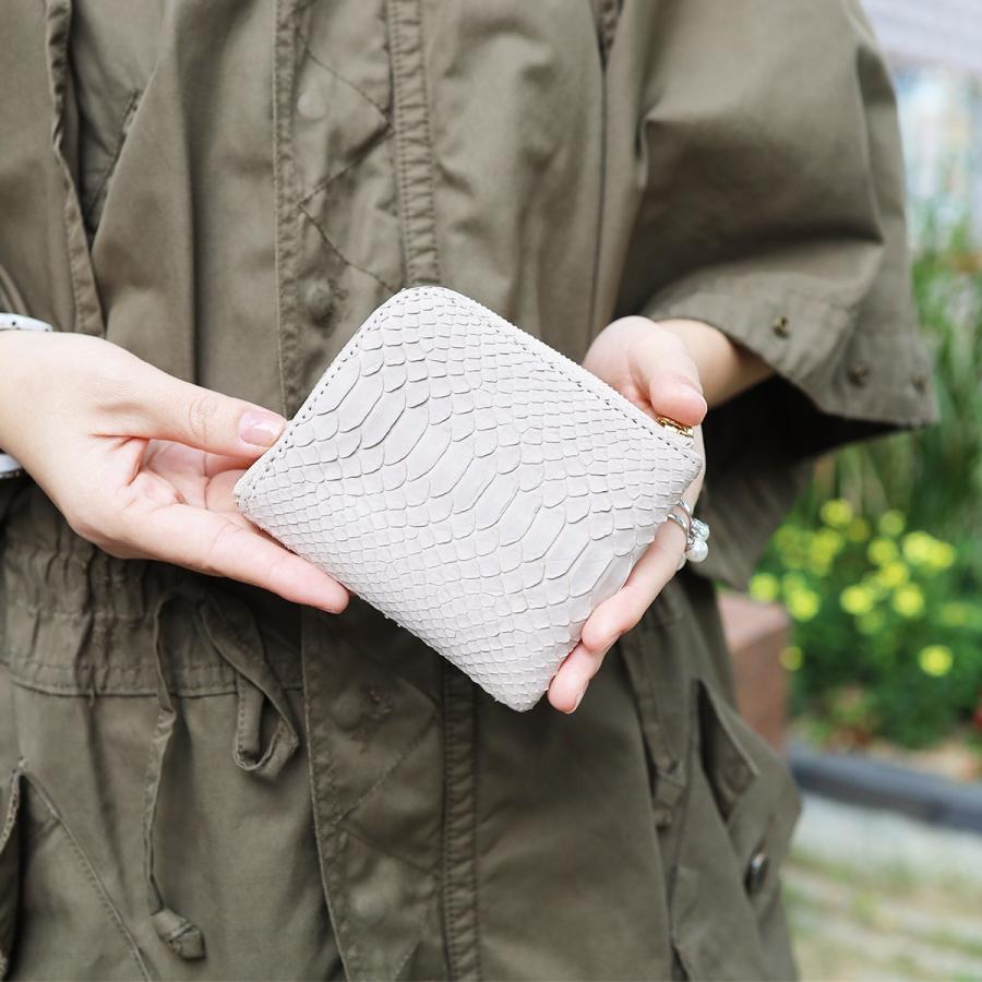 【パイソンmini/全11色】ダイヤモンドパイソンレザー/ラグジュアリーに仕上げた高級感のある薄くて軽いコンパクトミニL字財布/コンパクト財布 SUPERB ギフト |  | 03