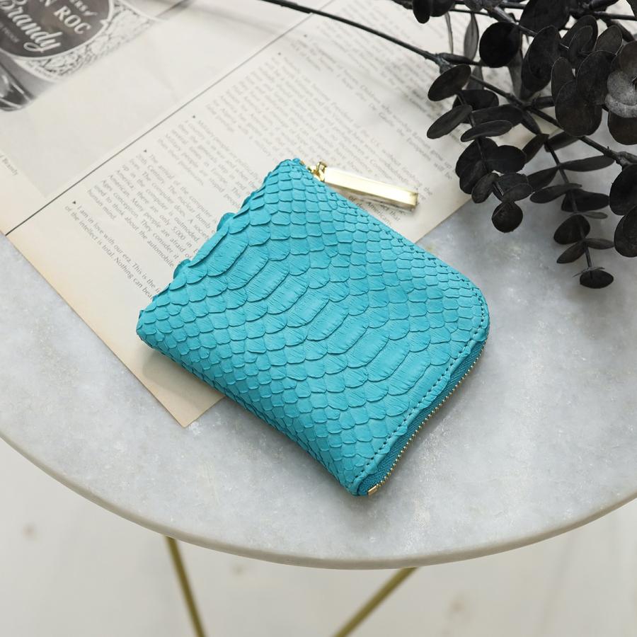 【パイソンmini/全11色】ダイヤモンドパイソンレザー/ラグジュアリーに仕上げた高級感のある薄くて軽いコンパクトミニL字財布/コンパクト財布 SUPERB ギフト |  | 04